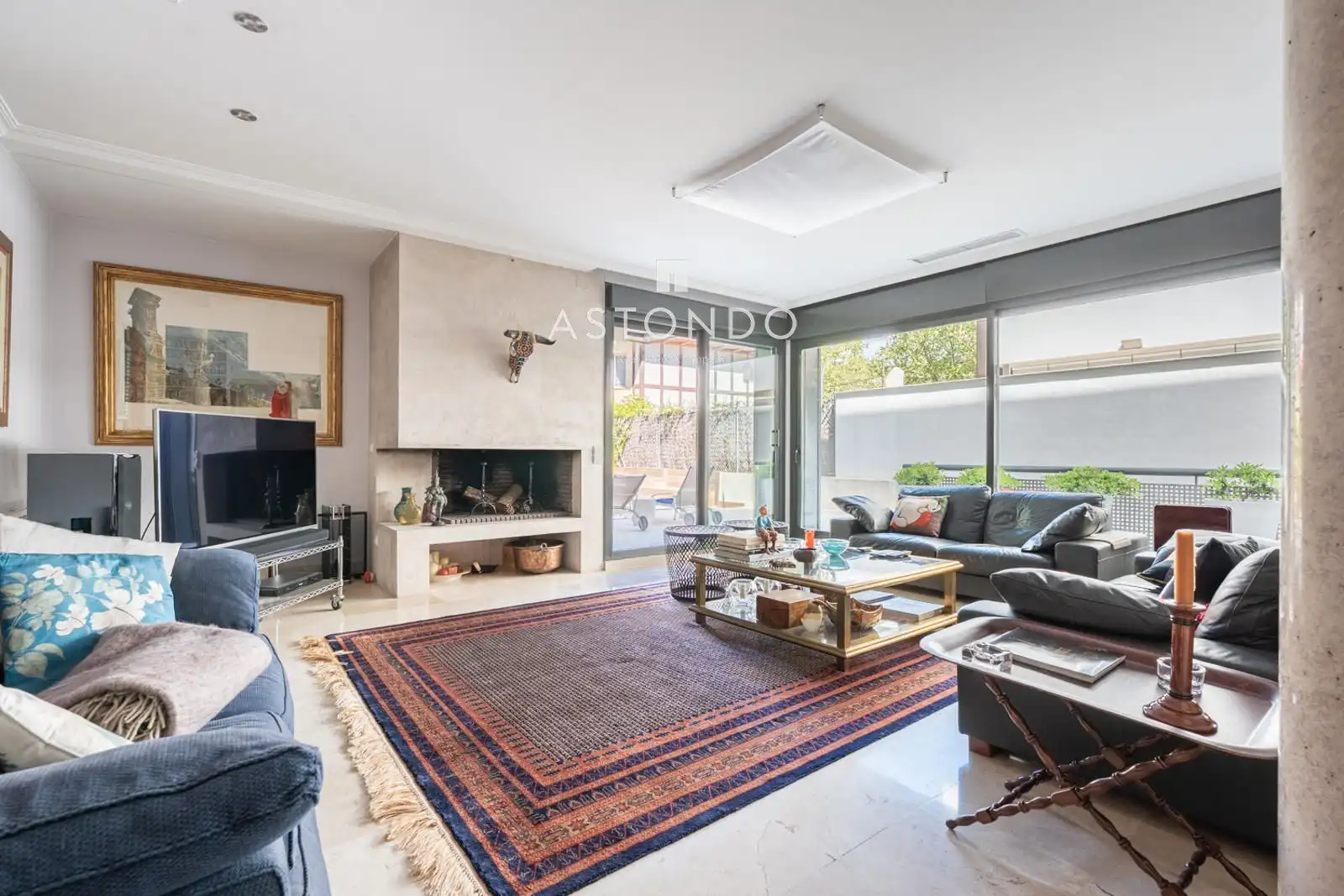 Sala de estar de Casa adosada en venta en Madrid con Aire acondicionado, Calefacción y Parquet