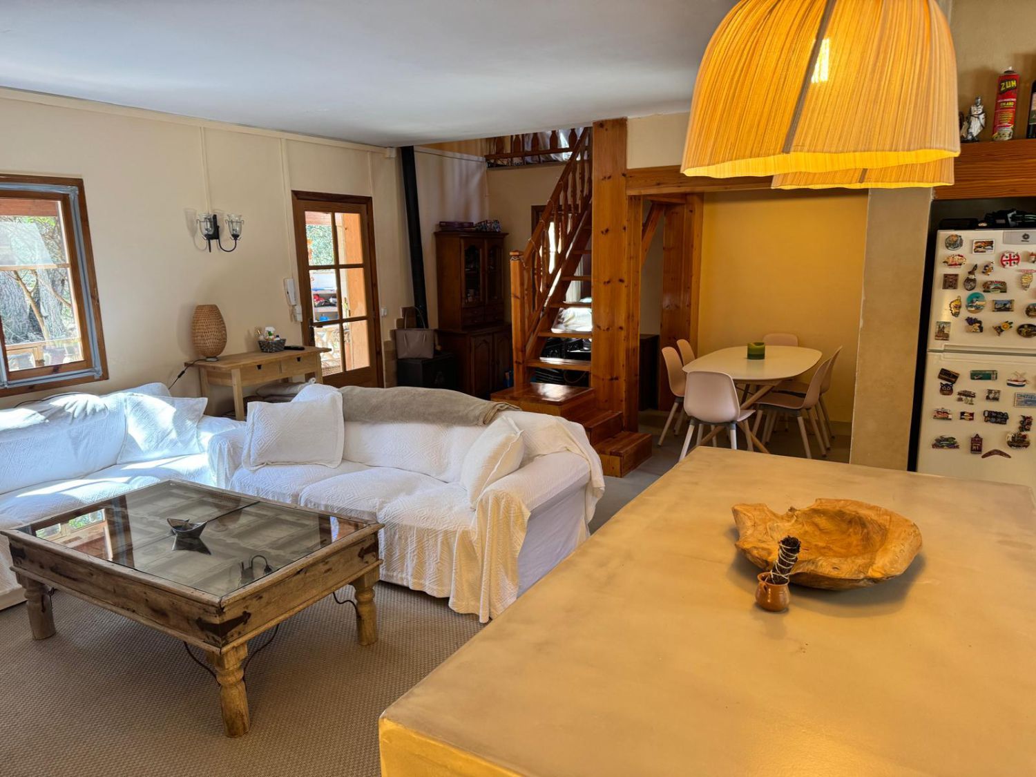 Sala d'estar de Finca rústica de lloguer en Algaida amb Calefacció, Jardí privat i Terrassa