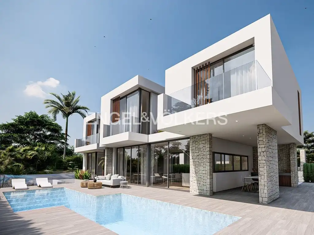 Exterior view of Houses for sale in L'Alfàs del Pi  with Air Conditioner, Private garden and Swimming Pool
