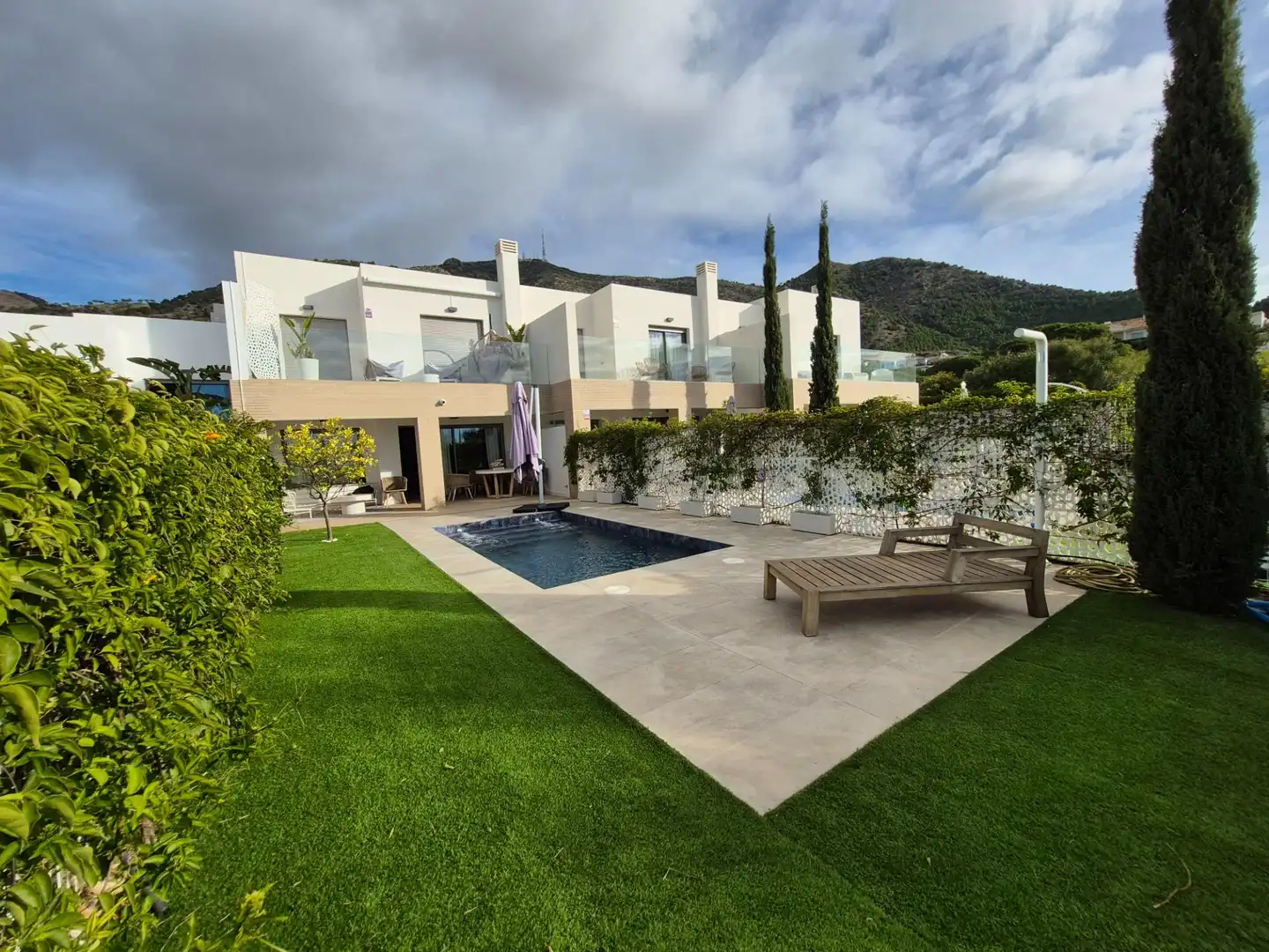Terrasse von Wohnung zur Miete in Mijas mit Klimaanlage, Privatgarten und Terrasse