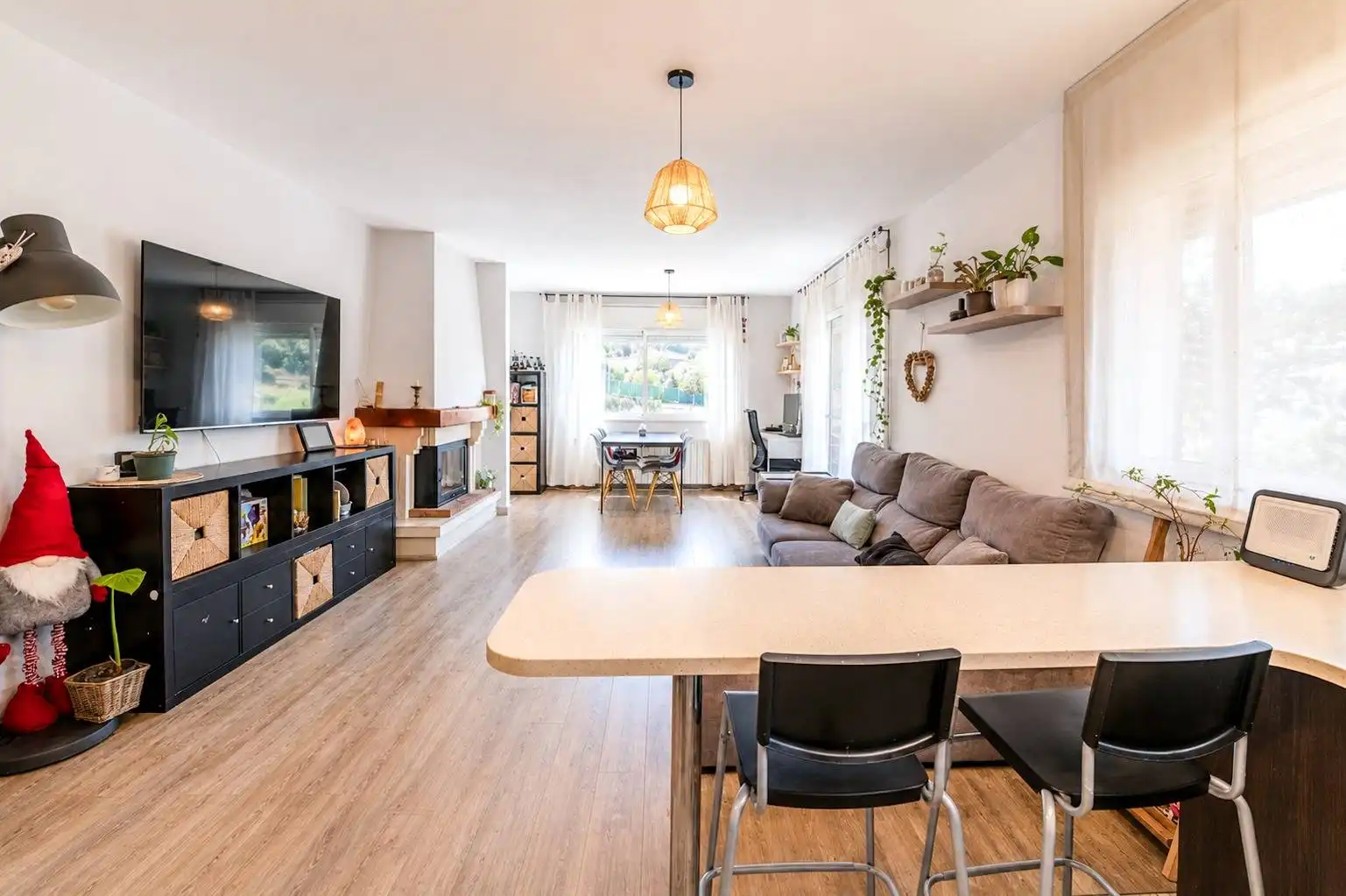 Living room of Houses for sale in Olèrdola  with Heating, Parquet flooring and Terrace