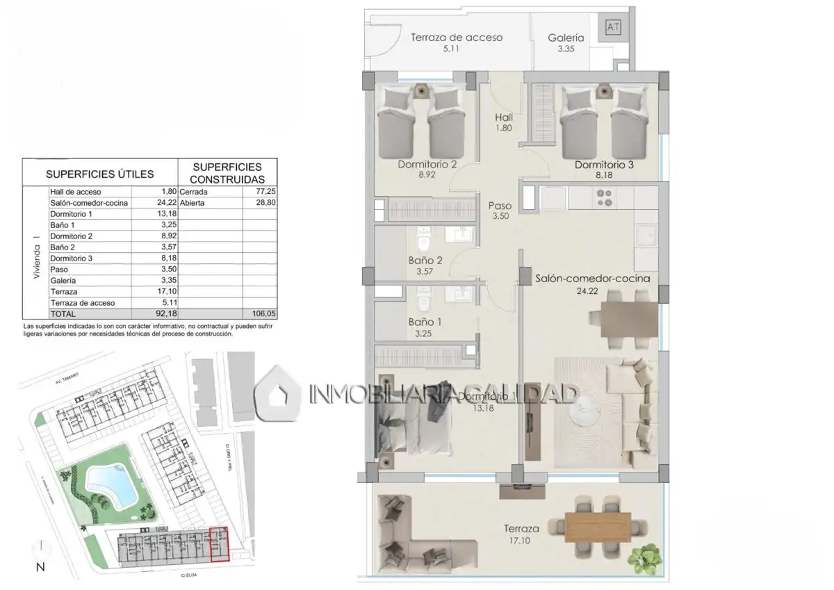 Wohnung zum Verkauf in Santa Pola mit Heizung