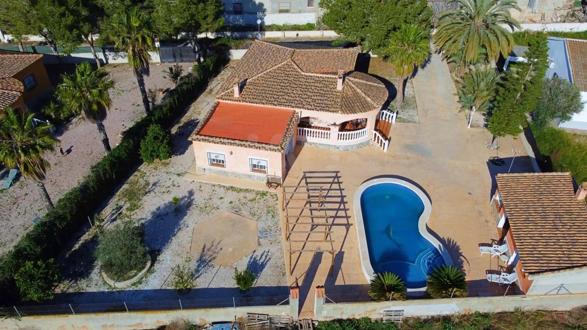 Vista exterior de Casa o xalet en venda en Dolores amb Aire condicionat, Terrassa i Piscina