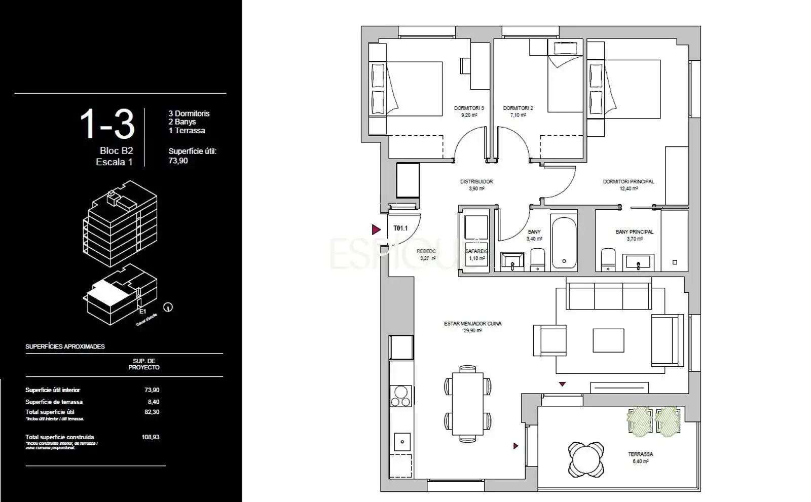 Wohnung mit Terrasse zum Verkauf in Carrer de les Diligències, imagen 13