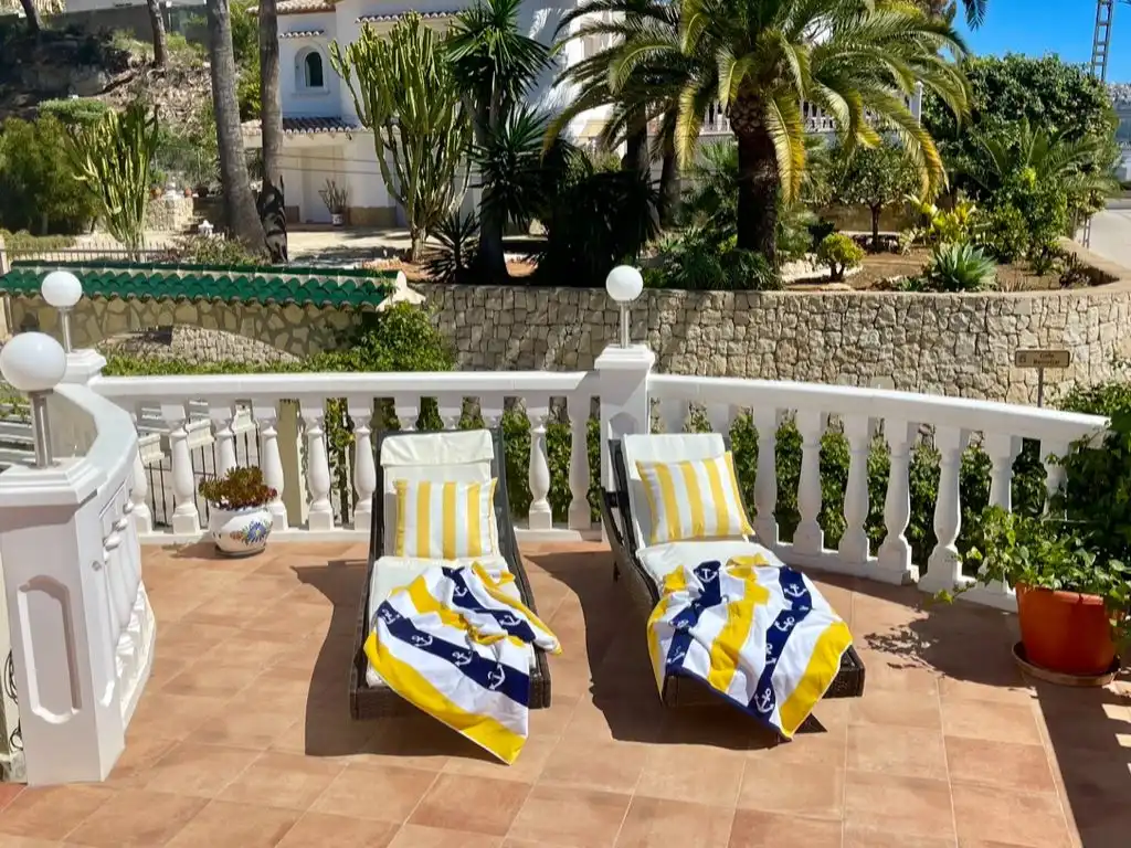Terrassa de Casa o xalet en venda en Moraira amb Aire condicionat, Terrassa i Piscina