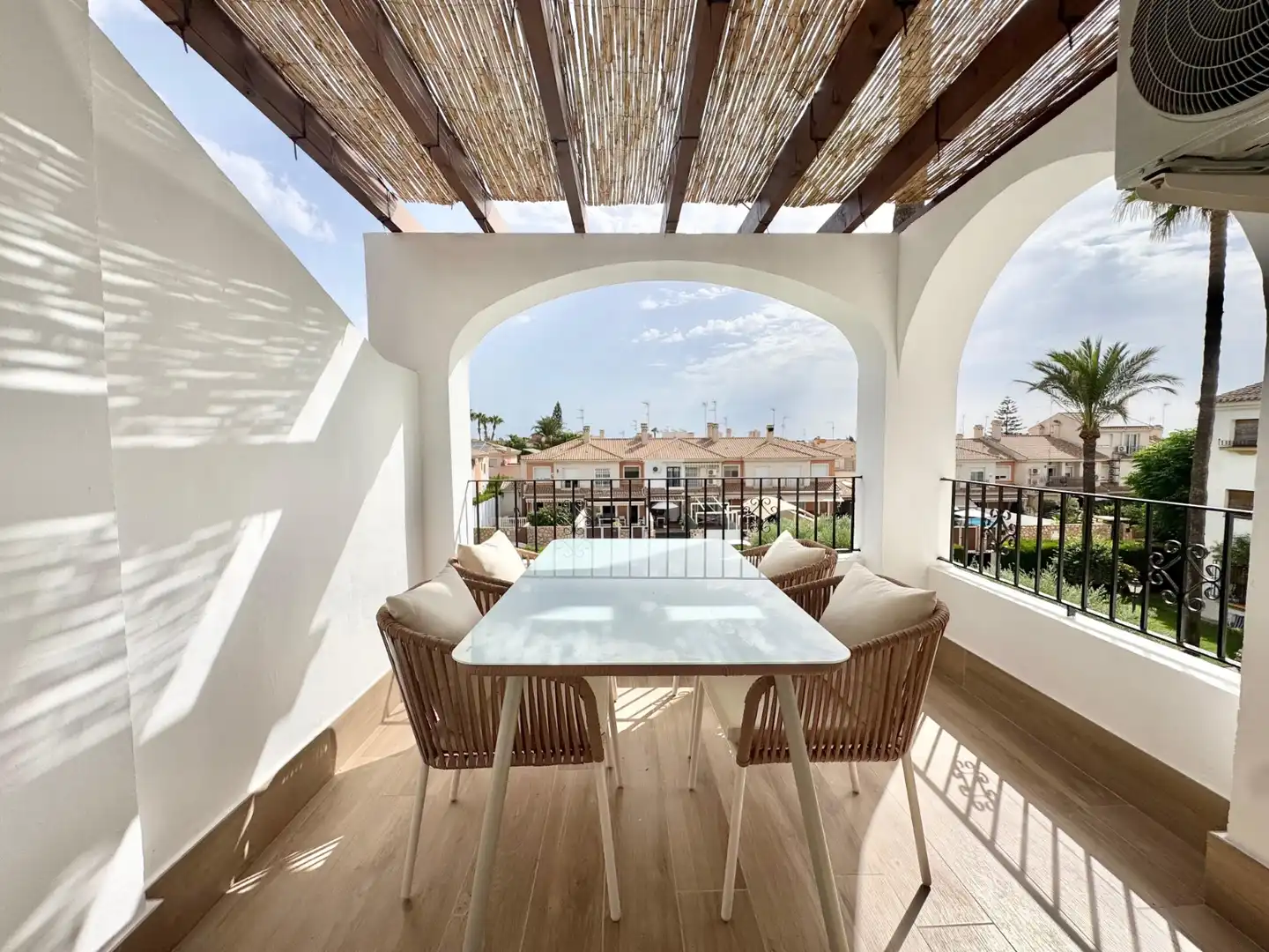Terrasse von Wohnungen zur Miete in San Javier mit Klimaanlage, Terrasse und Schwimmbad