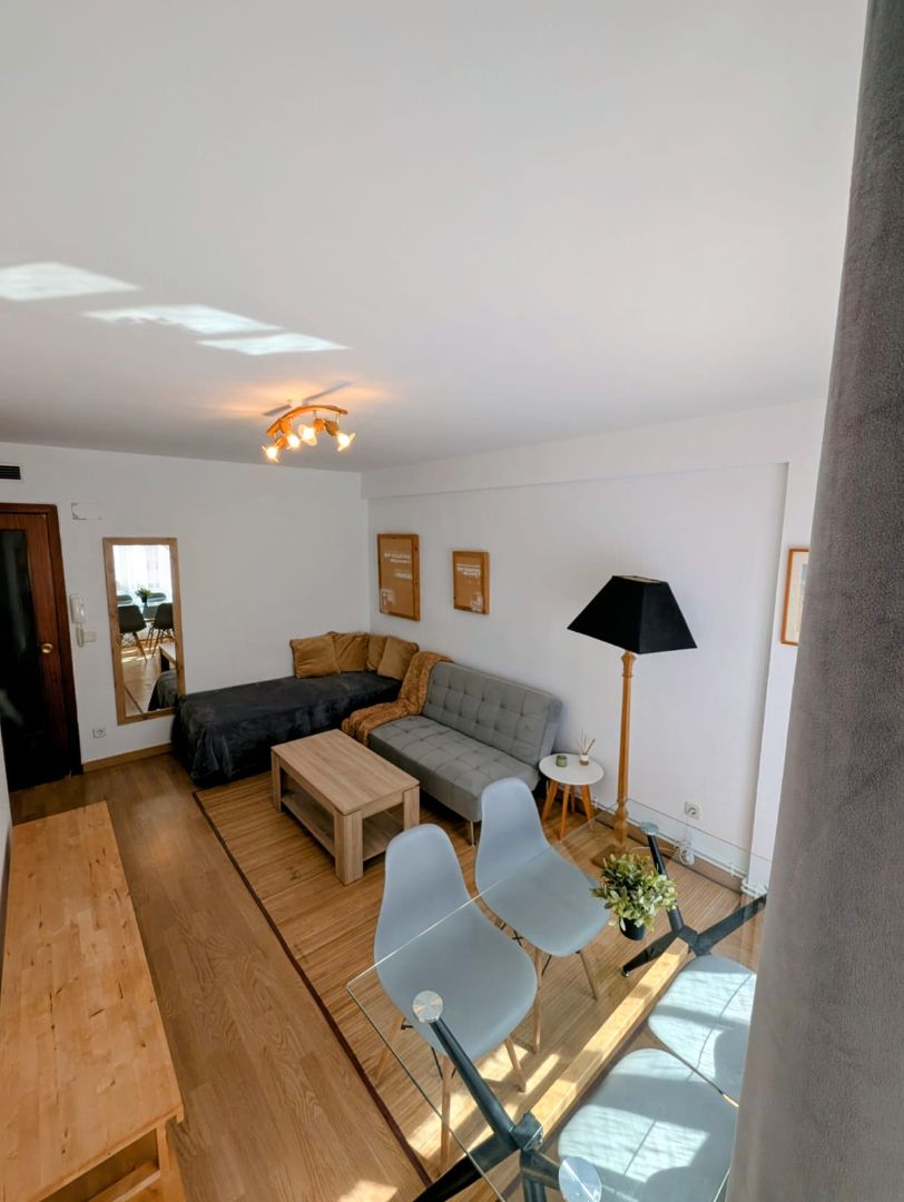 Sala d'estar de Apartament de lloguer en  Zaragoza Capital amb Calefacció, Parquet i Moblat