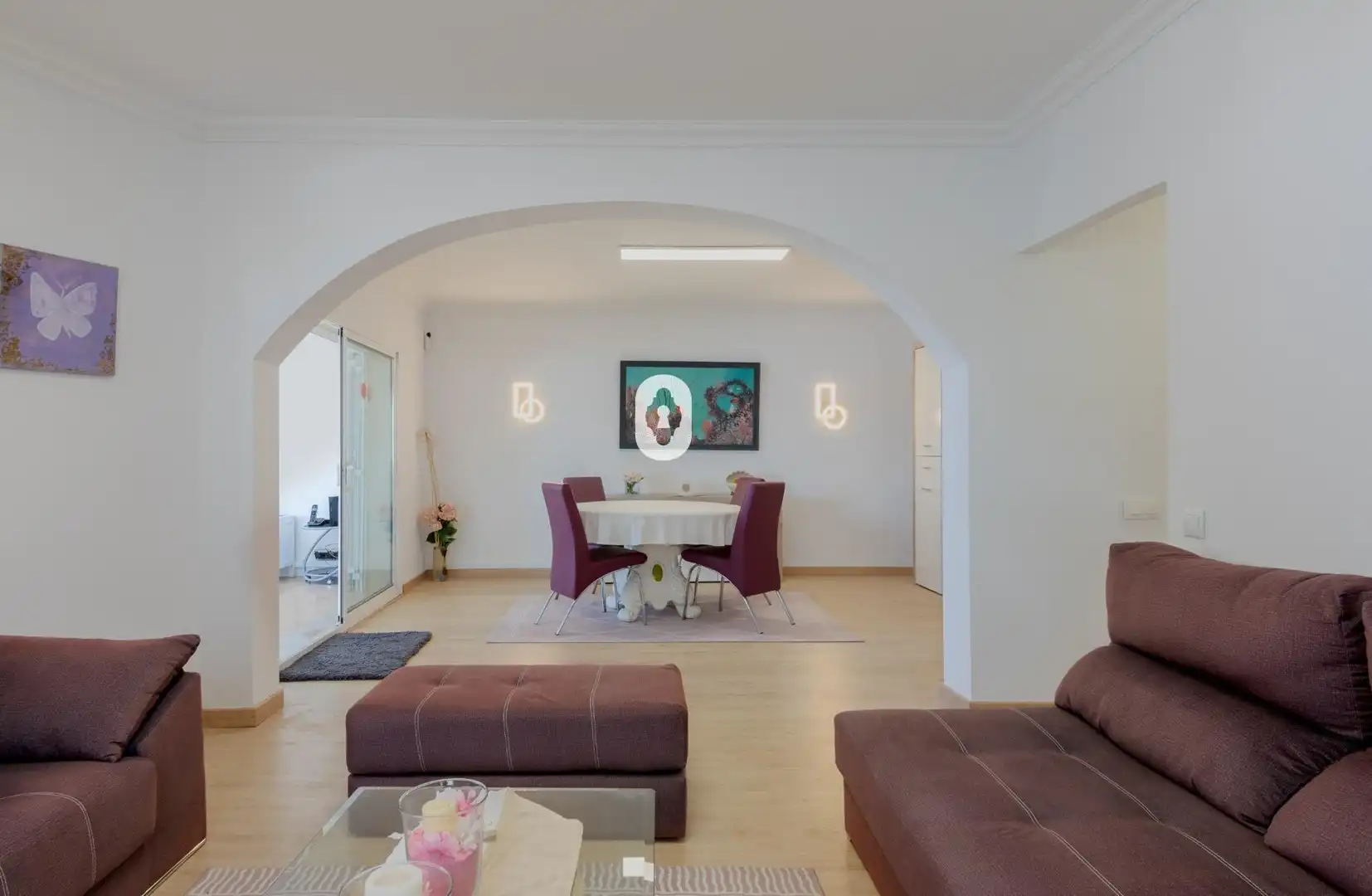 Sala d'estar de Casa adosada en venda en Alcúdia amb Aire condicionat, Jardí privat i Parquet
