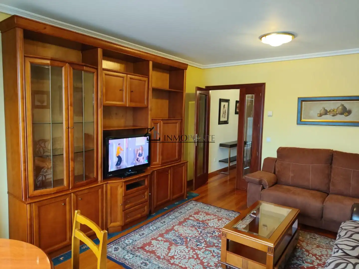 Wohnzimmer von Wohnung zur Miete in Pontevedra Capital  mit Heizung, Parkett und Terrasse