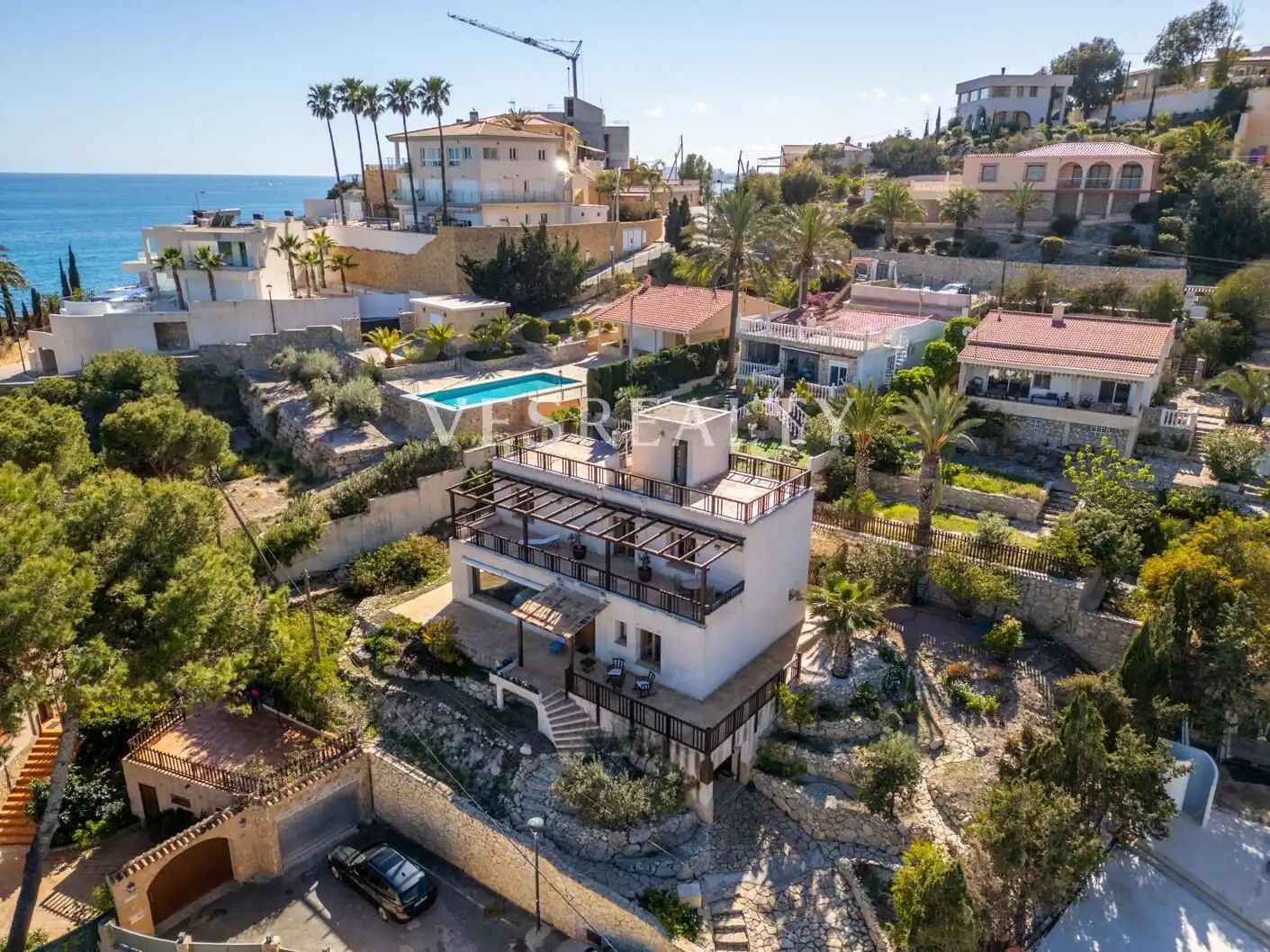 Vista exterior de Casa o xalet en venda en El Campello amb Calefacció, Jardí privat i Terrassa
