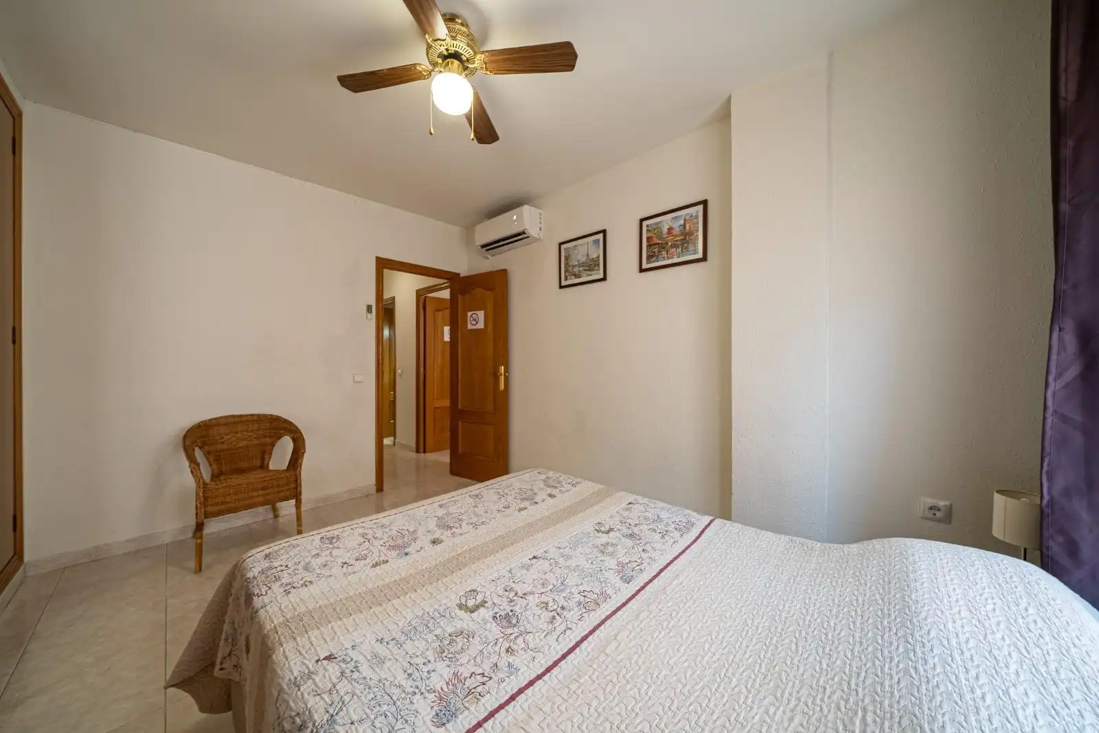 Dormitori de Apartament de lloguer en Alicante / Alacant amb Aire condicionat, Calefacció i Moblat