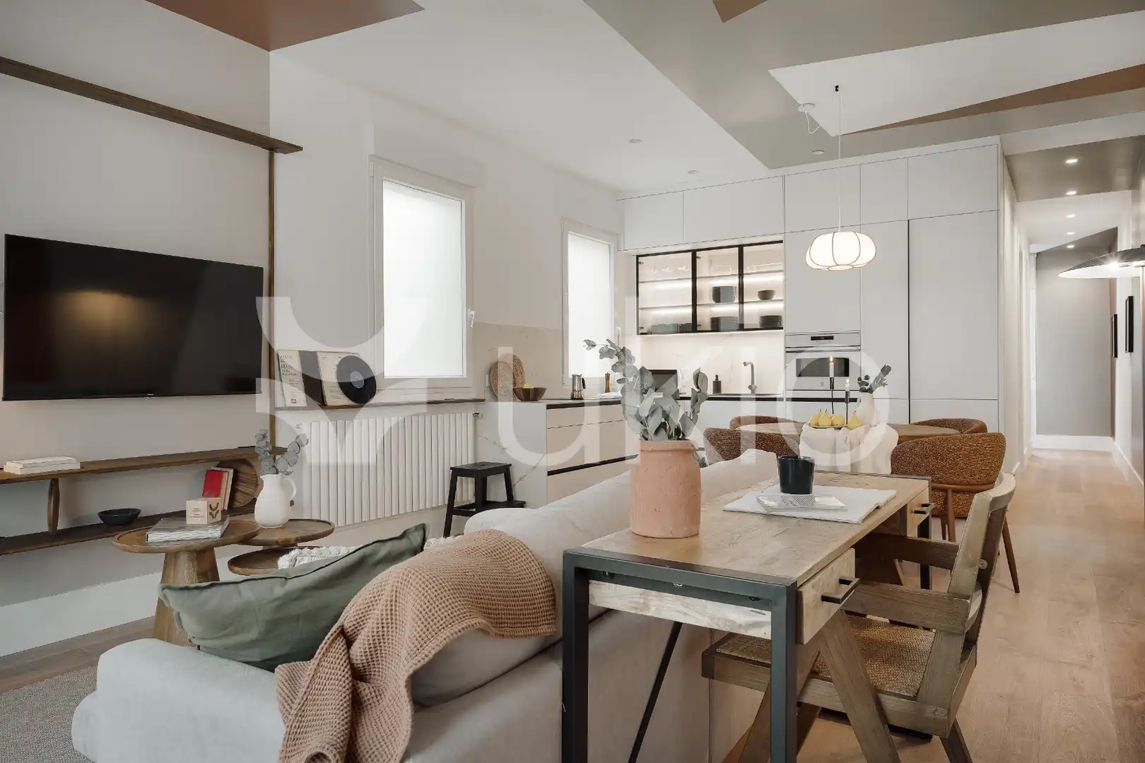 Sala de estar de Apartamento de alquiler en Madrid con Aire acondicionado, Calefacción y Terraza