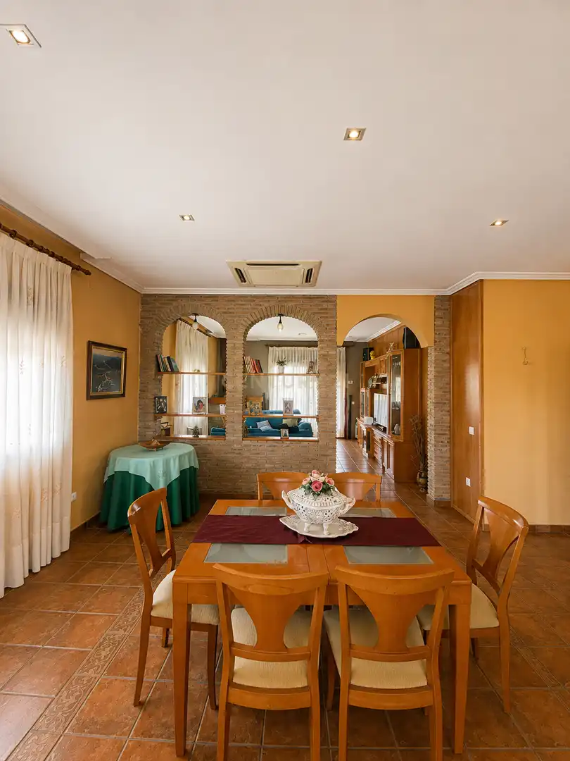 Dining room of Houses for sale in Herrera de Alcántara  with Air Conditioner, Swimming Pool and Balcony