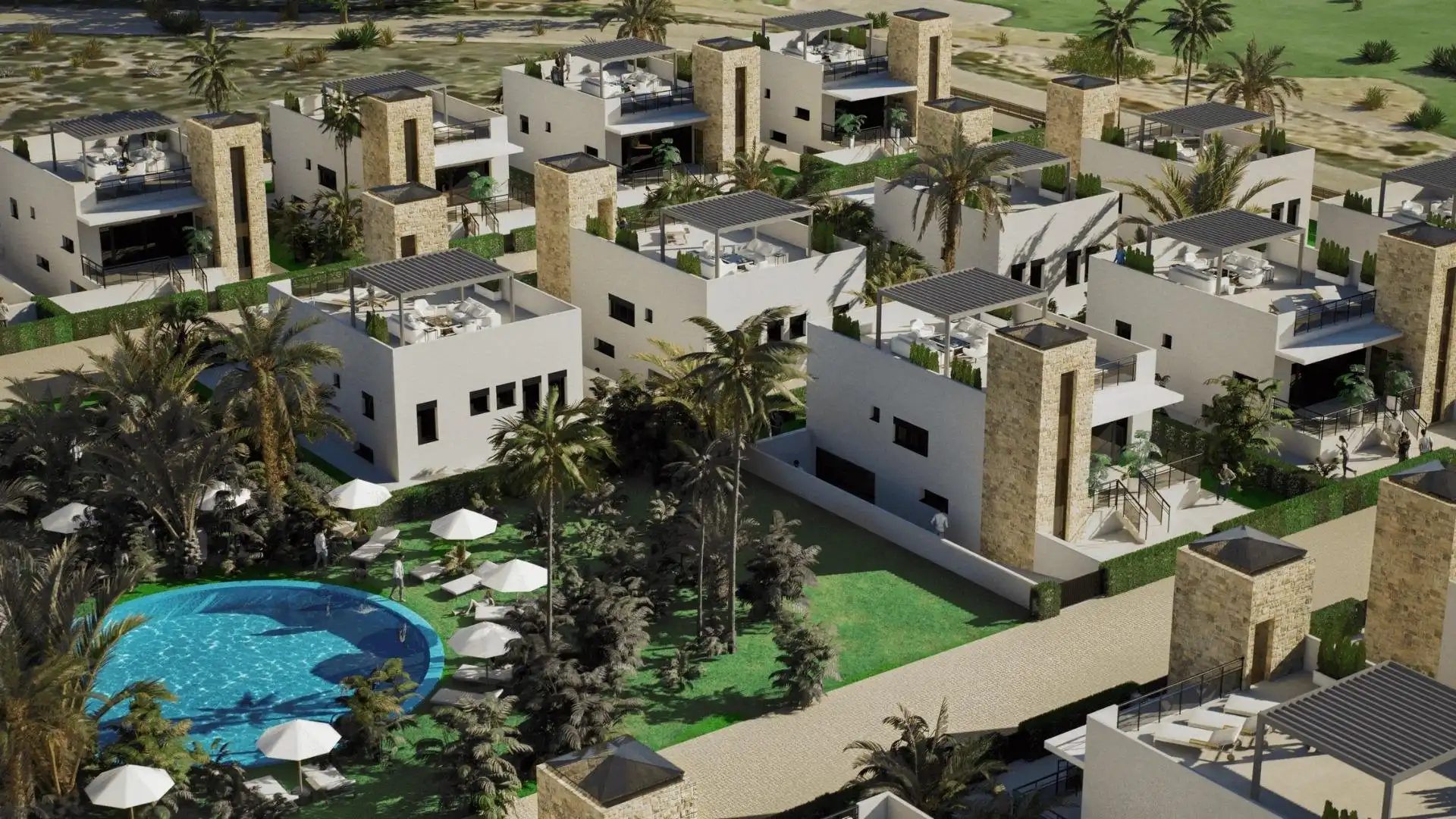 Vista exterior de Casa o xalet en venda en Mazarrón amb Aire condicionat, Jardí privat i Terrassa
