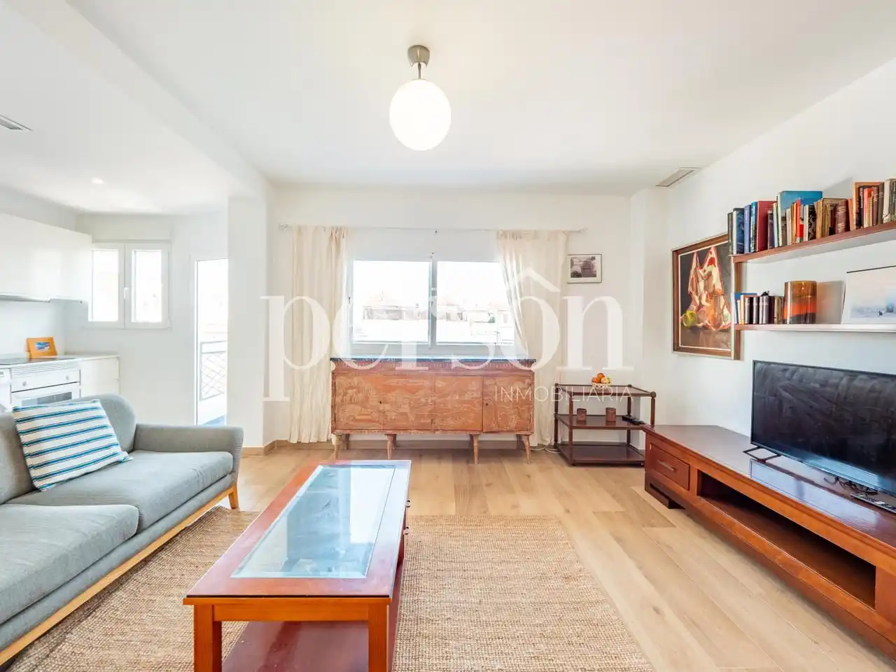 Wohnzimmer von Wohnung zur Miete in Valencia mit Klimaanlage, Terrasse und Möbliert