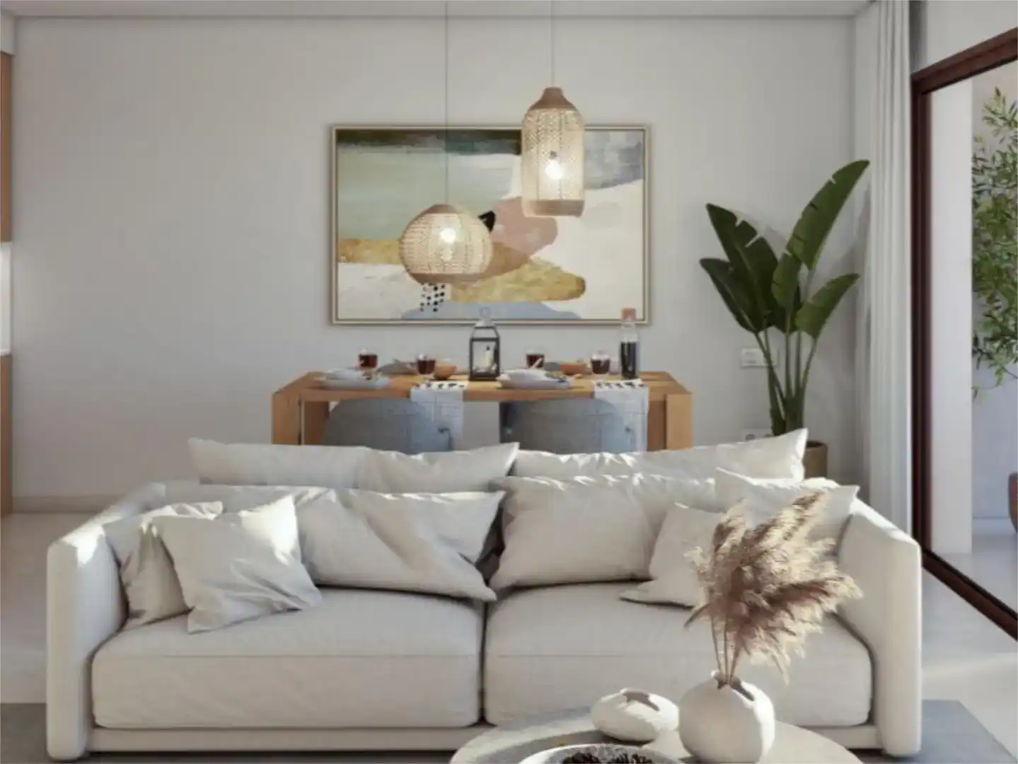 Wohnzimmer von Wohnung zum Verkauf in Capdepera mit Klimaanlage, Schwimmbad und Balkon