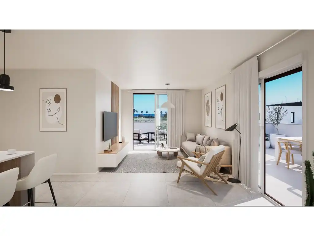 Sala de estar de Casa o chalet en venta en Pilar de la Horadada con Aire acondicionado, Jardín privado y Piscina
