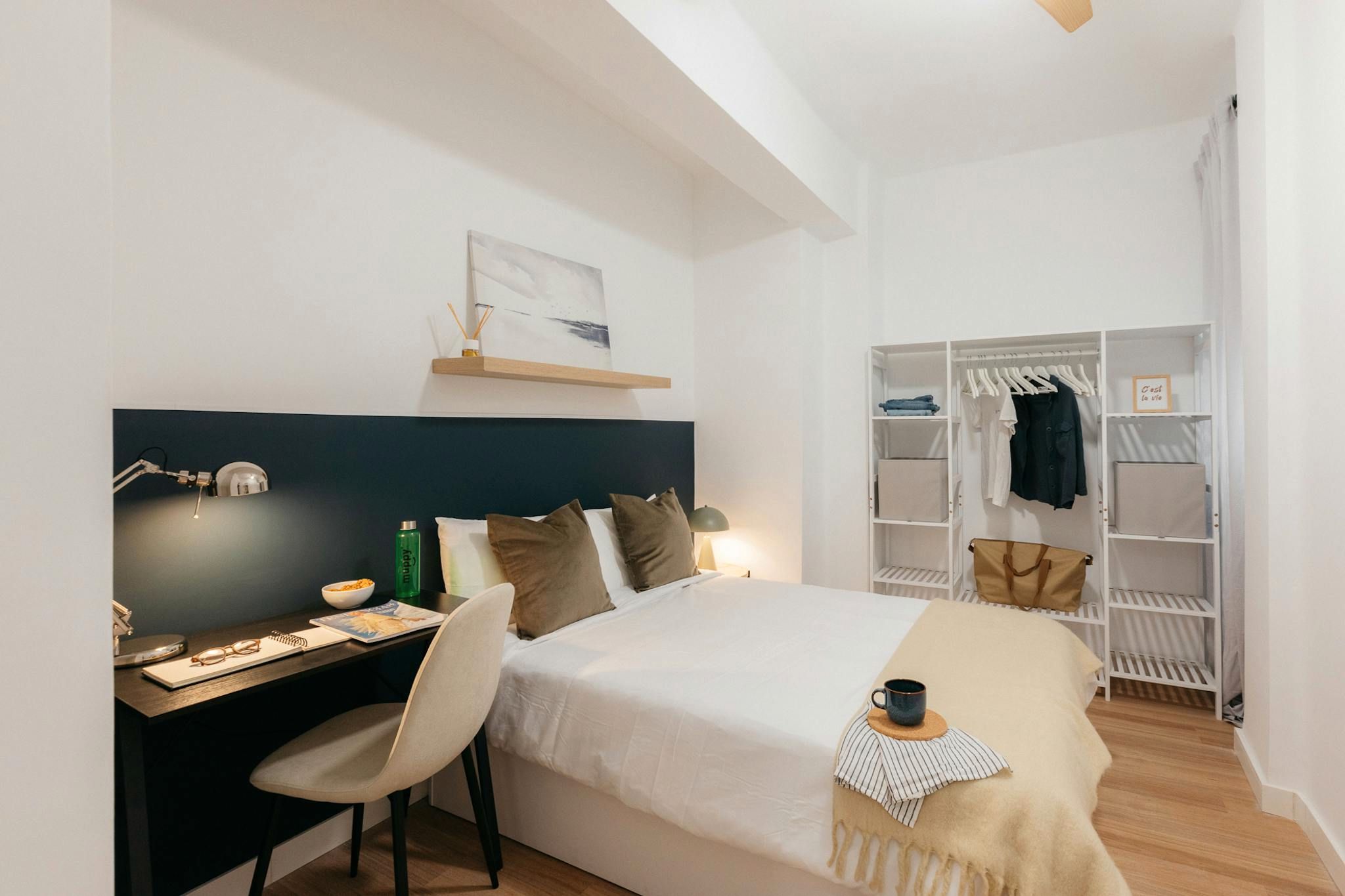Bedroom of Flat to share in  Valencia Capital  with Air Conditioner, Furnished and Internet