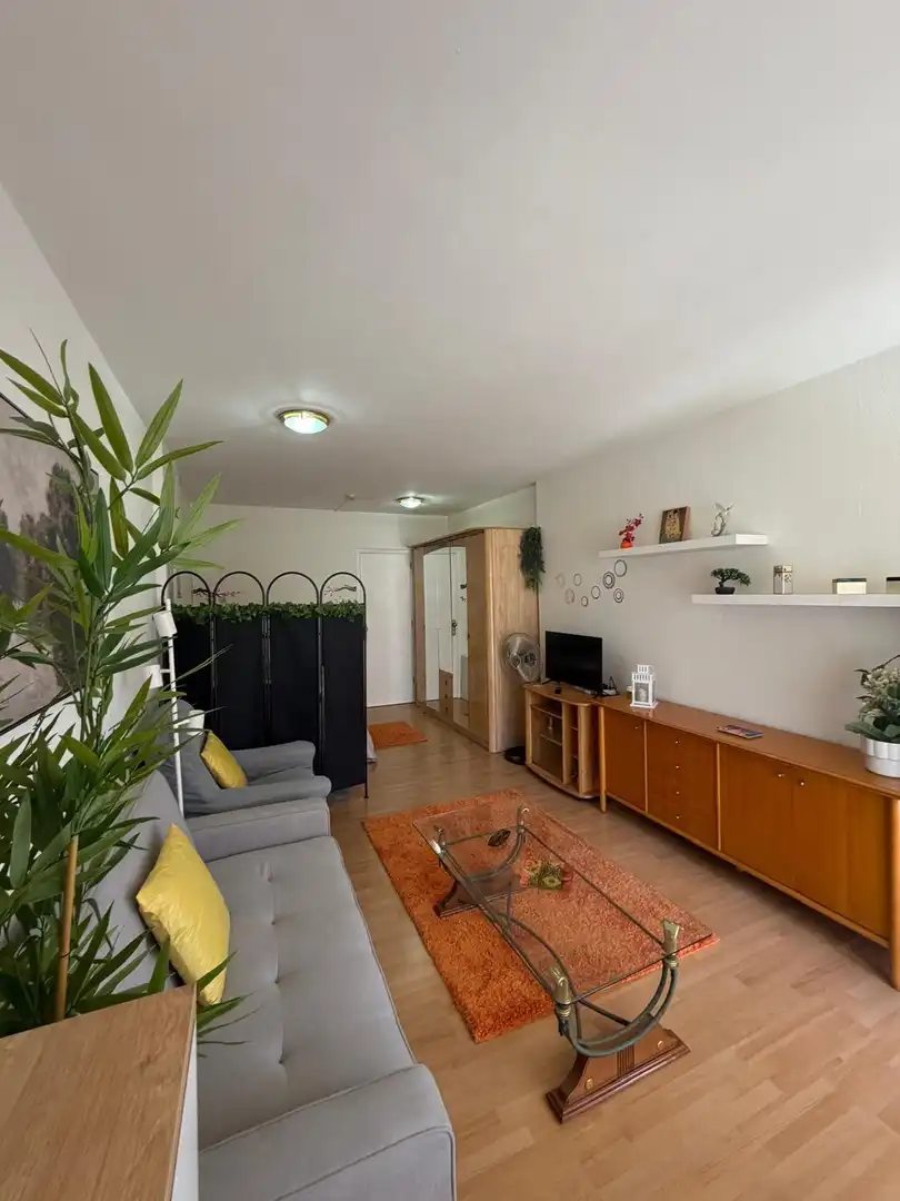 Sala d'estar de Estudi de lloguer en Puerto de la Cruz amb Parquet, Terrassa i Balcó