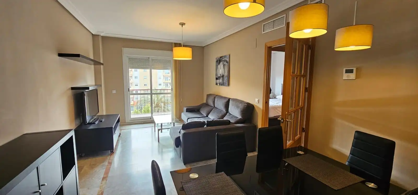 Sala de estar de Piso de alquiler en Badajoz Capital con Terraza, Amueblado y Piscina comunitaria