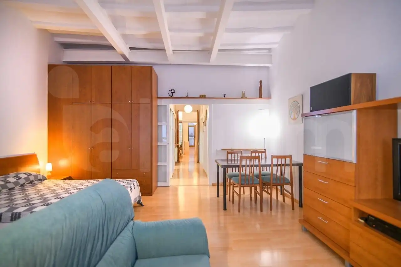 Wohnzimmer von Wohnung zum Verkauf in Barcelona mit Heizung, Parkett und Terrasse