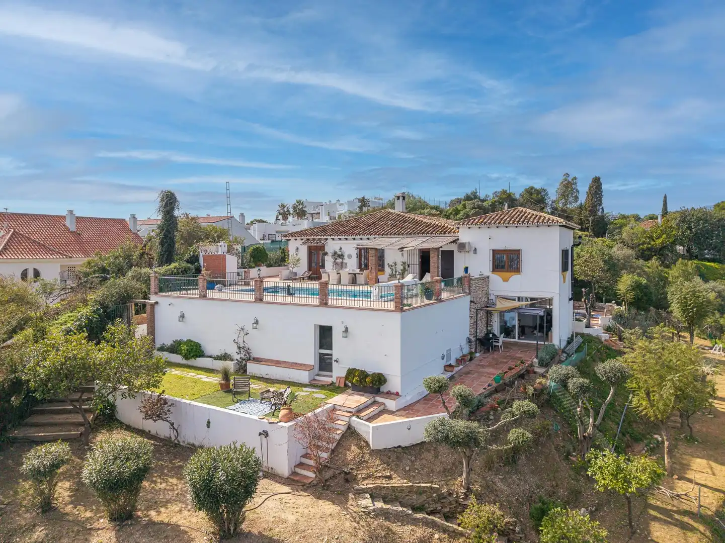 Jardí de Casa o xalet en venda en Mijas amb Aire condicionat, Calefacció i Jardí privat