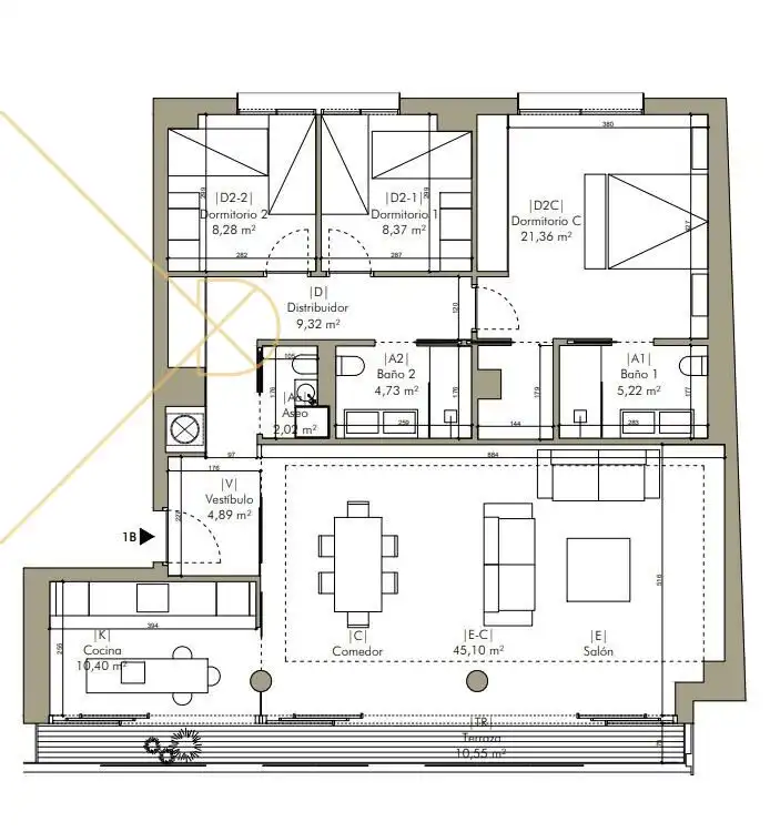 Wohnung zum Verkauf in Barcelona mit Klimaanlage, Heizung und Parkett