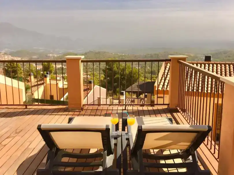 Terrace of Flat for rent in Polop  with Air Conditioner, Private garden and Parquet flooring