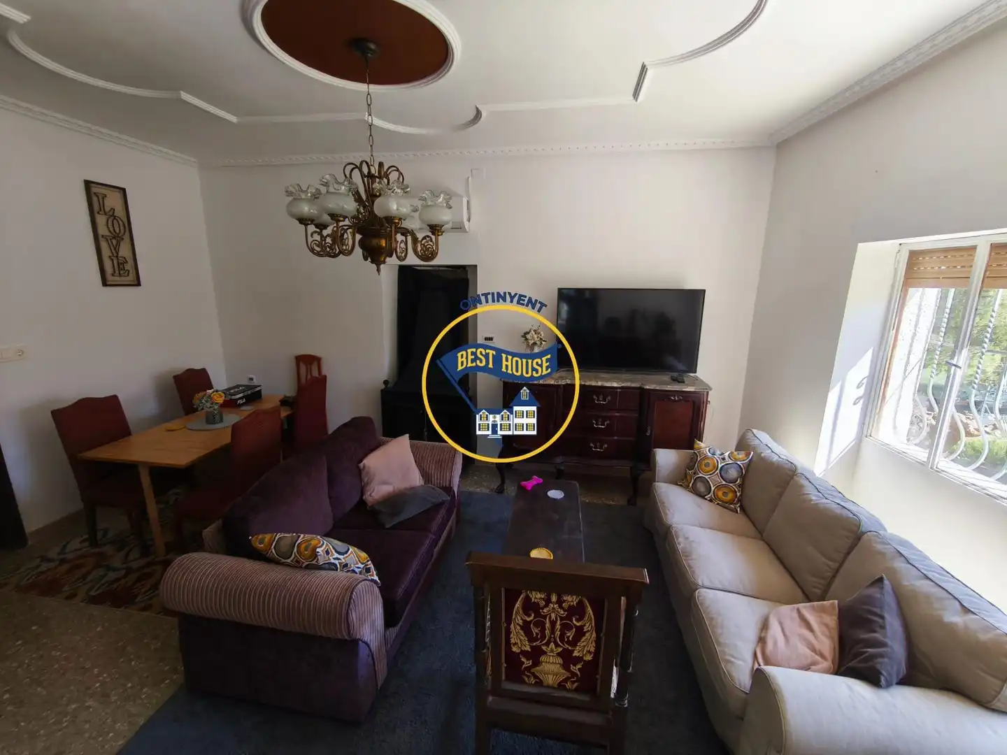 Sala de estar de Finca rústica en venta en Alfafara con Aire acondicionado, Jardín privado y Terraza