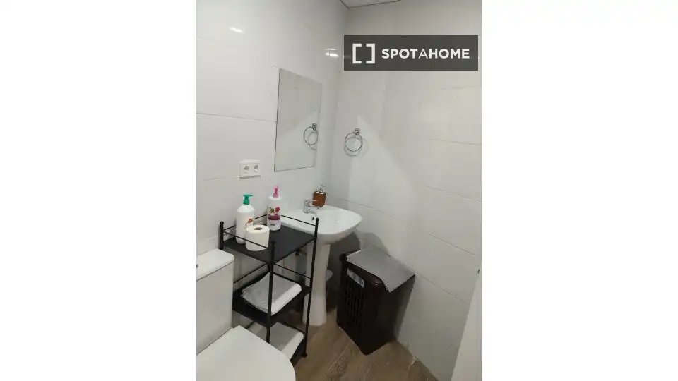 Bathroom of Study for share in Madrid  with Air Conditioner, Heating and Terrace