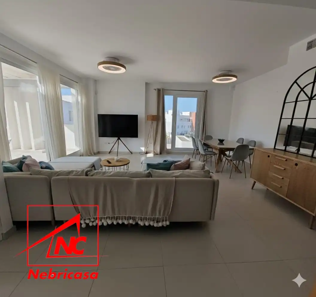 Sala de estar de Dúplex de alquiler en Chipiona con Aire acondicionado, Calefacción y Terraza