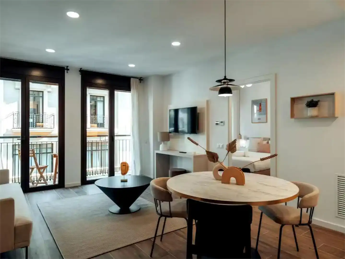 Living room of Apartments for rent in  Barcelona Capital  with Air Conditioner and Balcony