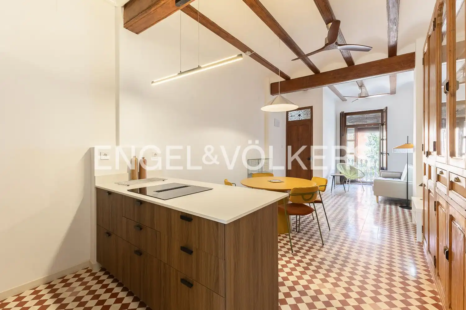Küche von Wohnung zur Miete in Valencia mit Heizung und Balkon