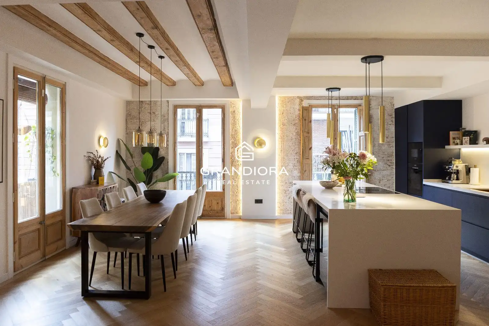 Dining room of Flat for rent in Barcelona  with Air Conditioner