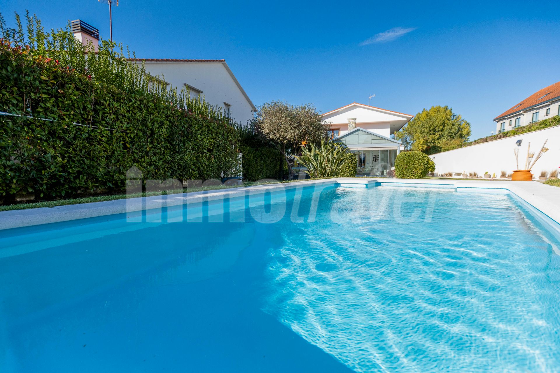 Piscina de Casa o xalet en venda en Sanxenxo amb Calefacció, Jardí privat i Terrassa