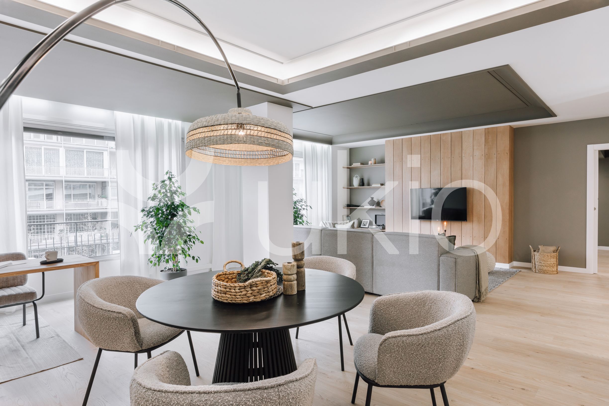 Sala d'estar de Apartament de lloguer en  Barcelona Capital amb Aire condicionat, Calefacció i Moblat
