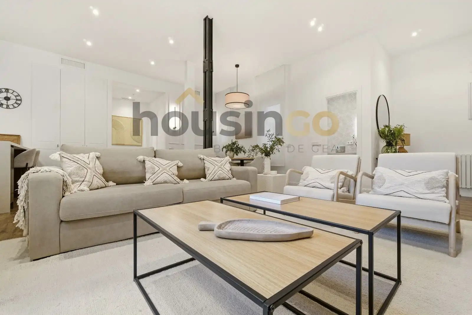 Wohnzimmer von Wohnung zur Miete in Madrid mit Klimaanlage, Heizung und Parkett