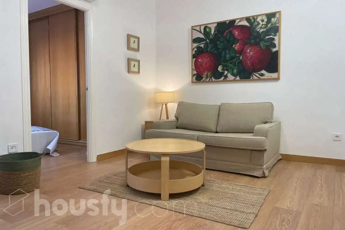 Living room of Flat for rent in Madrid  with Air Conditioner, Heating and Parquet flooring