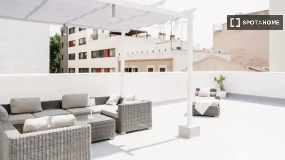 Terrace of Flat for share in  Palma de Mallorca  with Air Conditioner, Terrace and Furnished