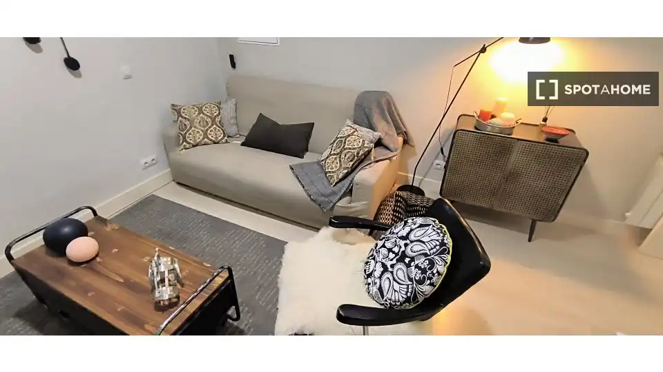 Sala de estar de Piso de alquiler en Madrid con Aire acondicionado, Calefacción y Amueblado