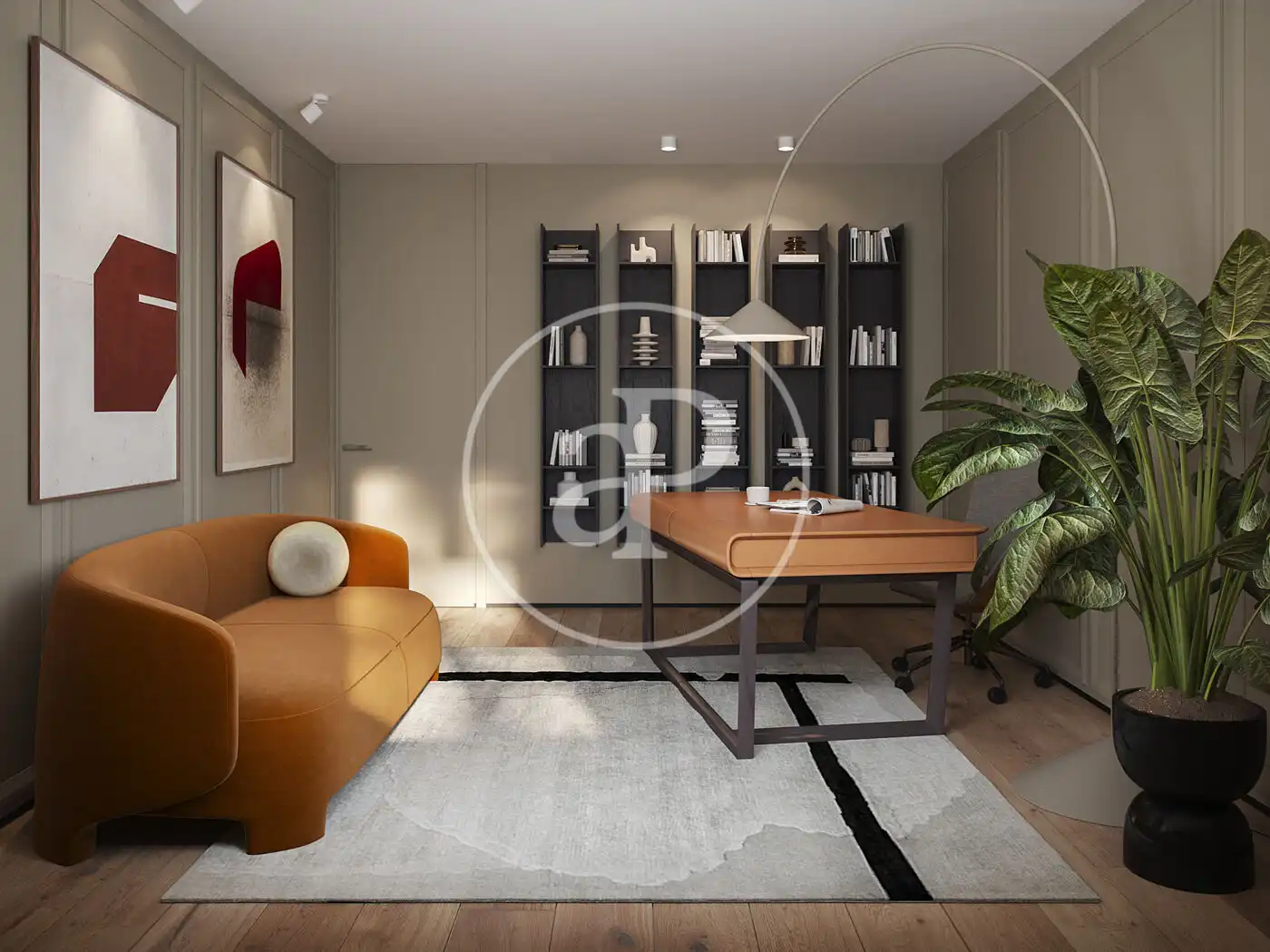 Wohnzimmer von Wohnung zum Verkauf in Barcelona mit Klimaanlage, Heizung und Privatgarten