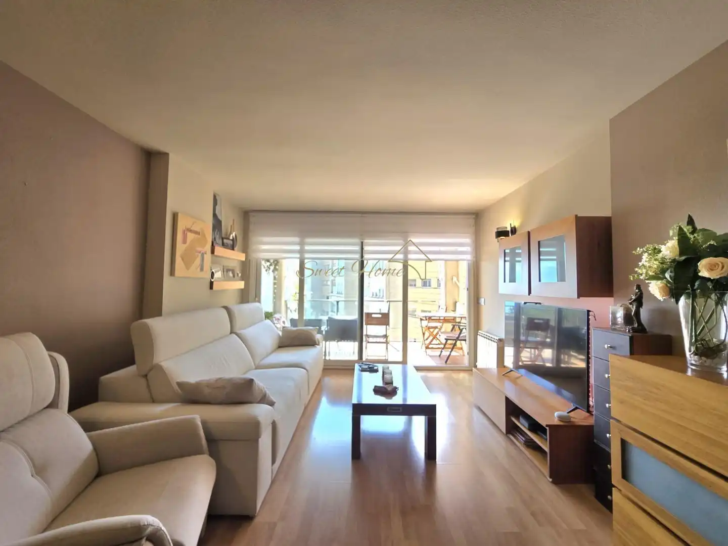 Living room of Flat for sale in Montgat  with Air Conditioner, Heating and Parquet flooring