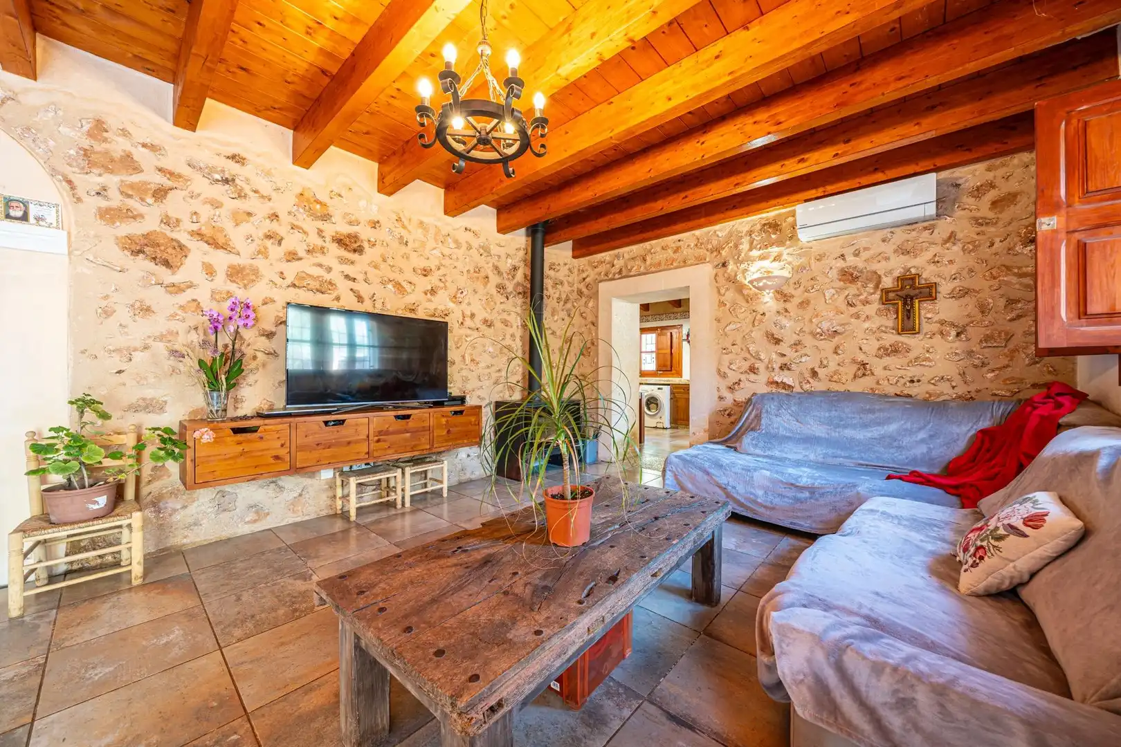 Sala de estar de Casa adosada en venta en Campos con Aire acondicionado, Jardín privado y Piscina