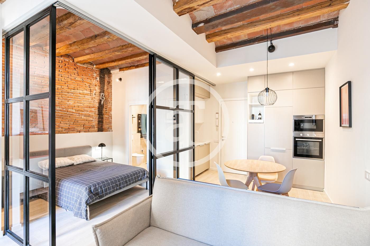 Living room of Flat to rent in  Barcelona Capital  with Air Conditioner, Heating and Furnished