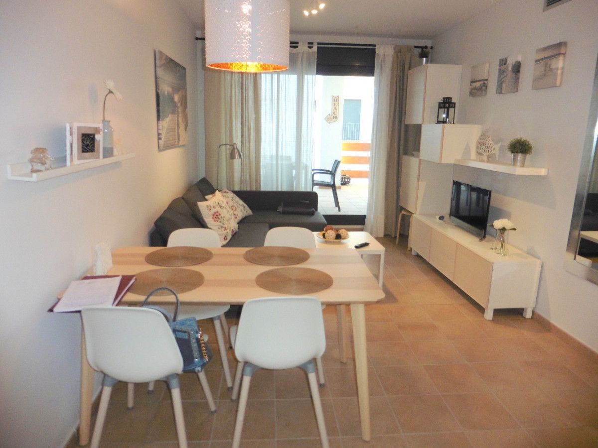 Sala d'estar de Apartament de lloguer en Mijas amb Aire condicionat, Calefacció i Terrassa