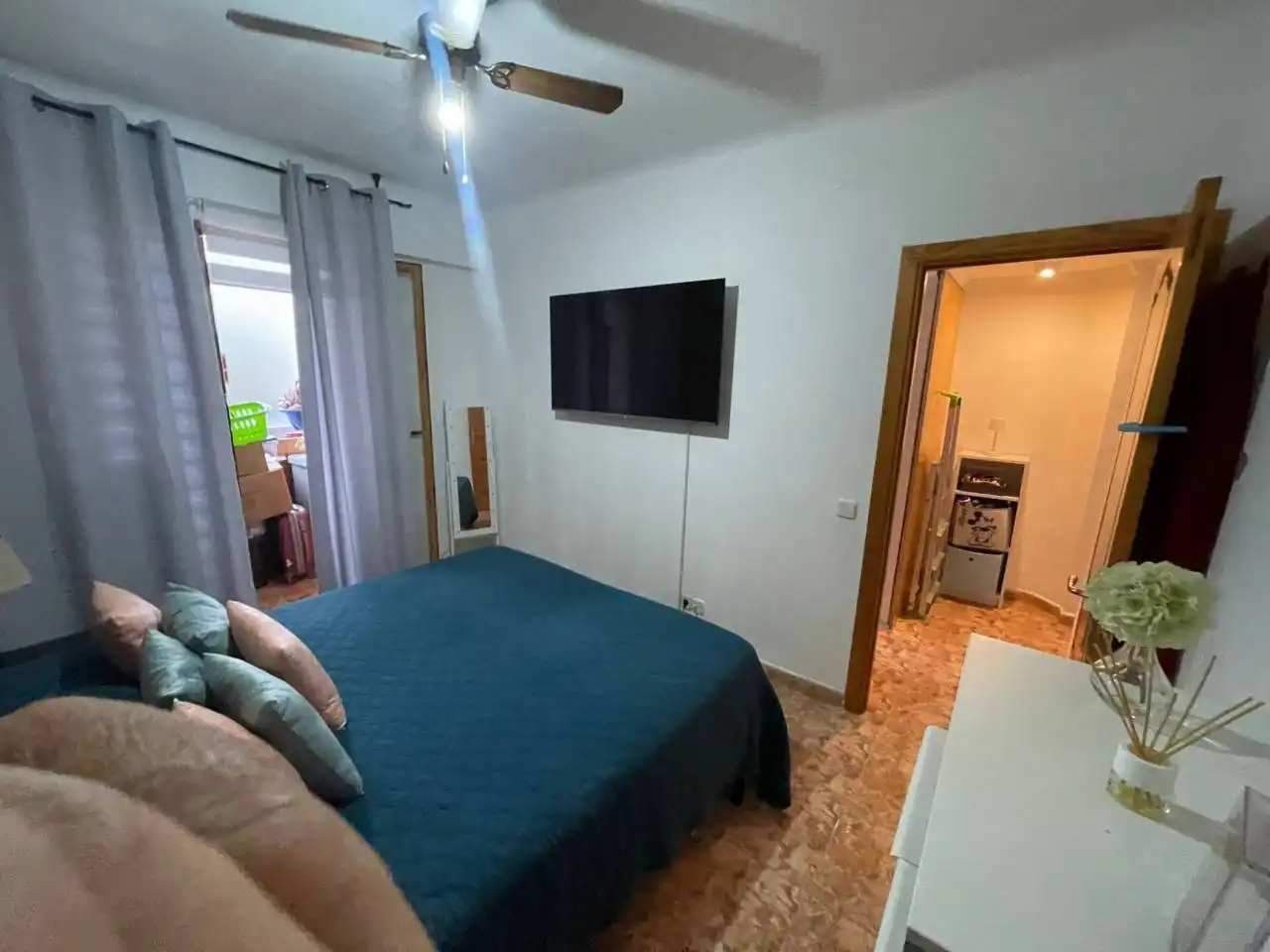 Schlafzimmer von Wohnung zum Verkauf in  Palma de Mallorca mit Klimaanlage und Balkon
