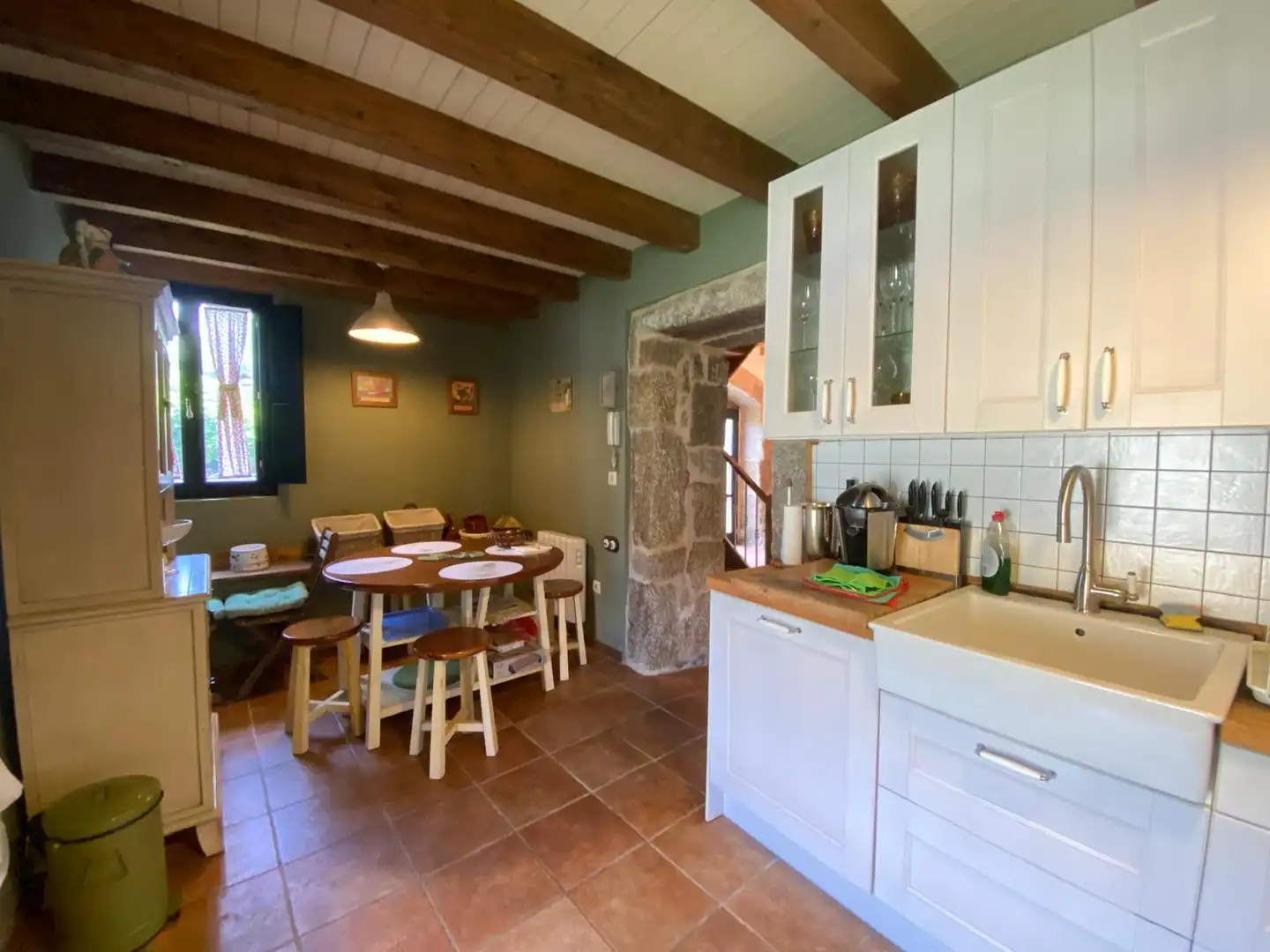Cocina de Casa o chalet en venta en Leiro con Calefacción, Jardín privado y Parquet