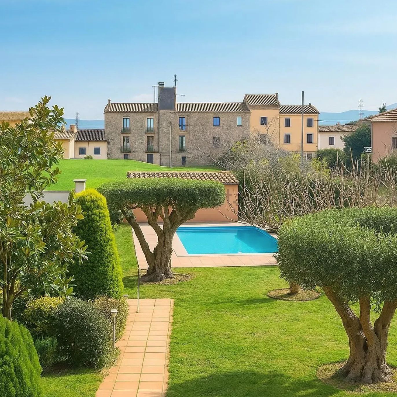 Piscina de Casa o xalet de lloguer amb opció a compra en Borrassà amb Aire condicionat, Calefacció i Jardí privat
