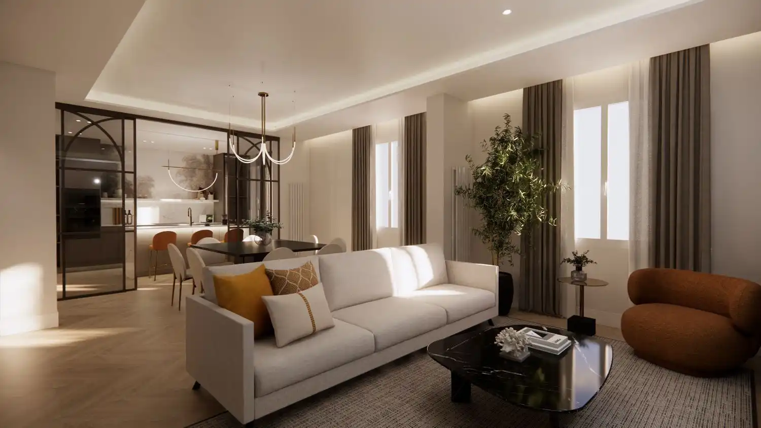 Living room of Flat for sale in Madrid  with Air Conditioner, Heating and Furnished