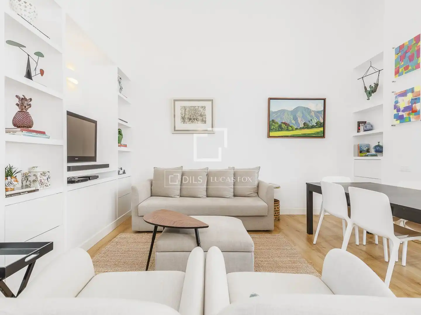 Living room of Flat for sale in Barcelona  with Air Conditioner, Private garden and Terrace